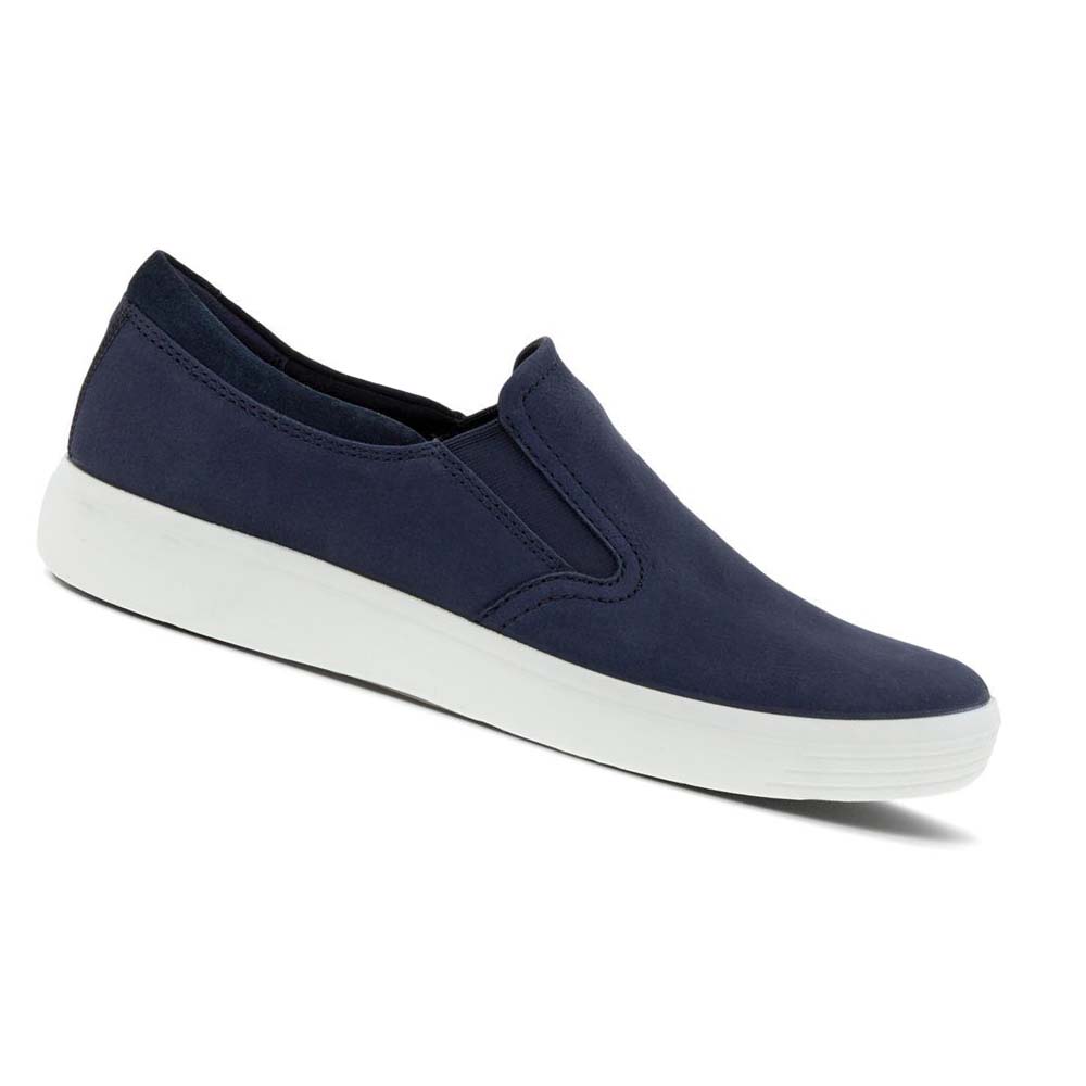 Pánské Boty Casual Ecco Soft 7 Slip On 2.0 Blankyt Tmavě Blankyt | CZ 479WNB